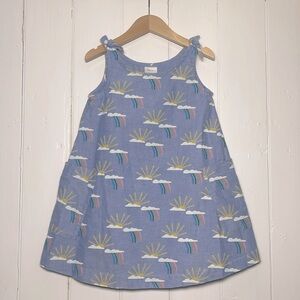 HANNA ANDERSSON 100% Cotton Chambray Sun Rainbow Dress